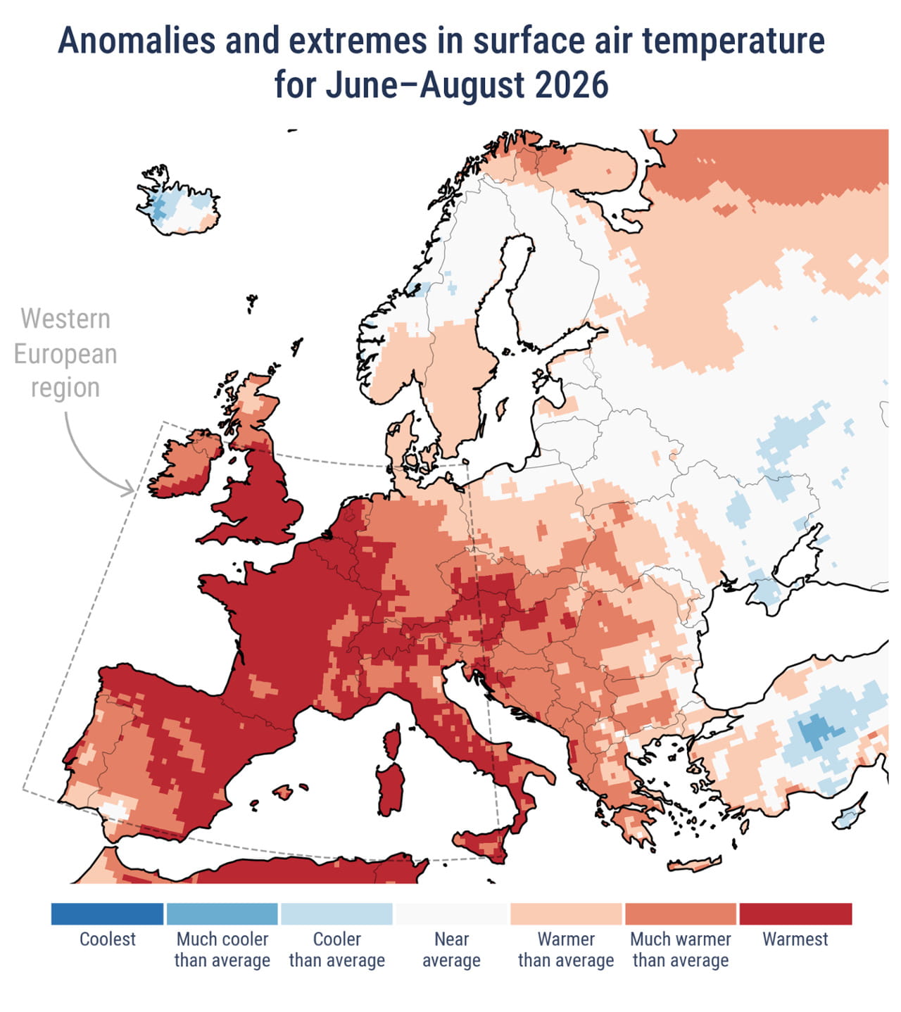 Le anomalie di temperature da giugno ad agosto