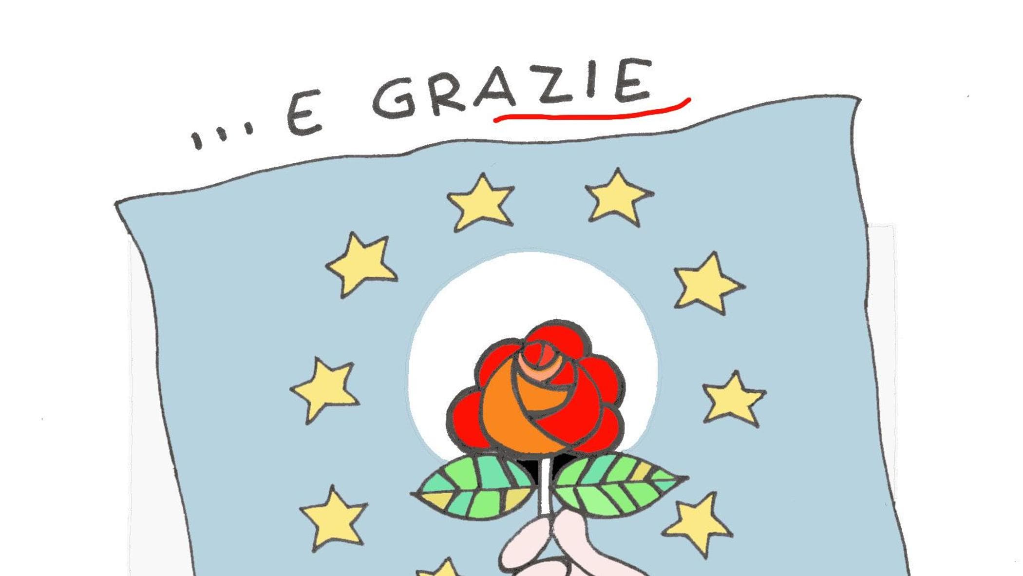 Una rosa per Emma: la vignetta di Ellekappa