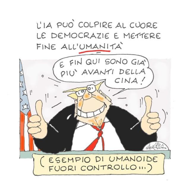 Anteprima: Il senso di Trump per l’IA nella vignetta di Ellekappa