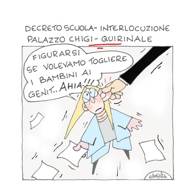Anteprima: La vignetta di Ellekappa: il decreto scuola