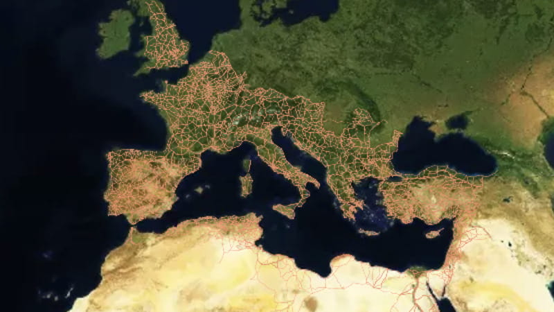 La mappa delle strade romane sul sito itiner-e.org