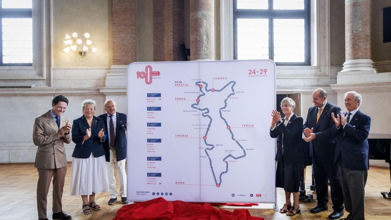 Svelato il percorso della 1000 Miglia 2027, l’edizione del centenario: tutte le tappe