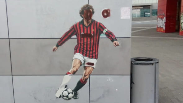Franco Baresi, vandalizzato il murale a casa Milan