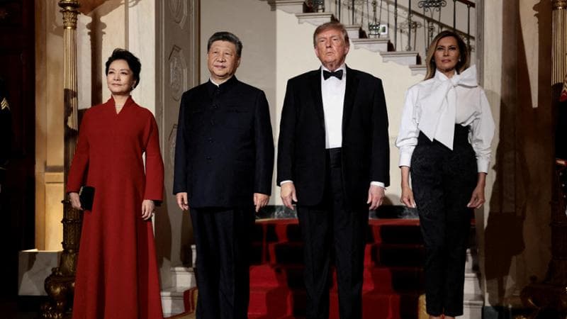 Washington, 24 settembre: i due presidenti con le First Lady alla cena di Stato
