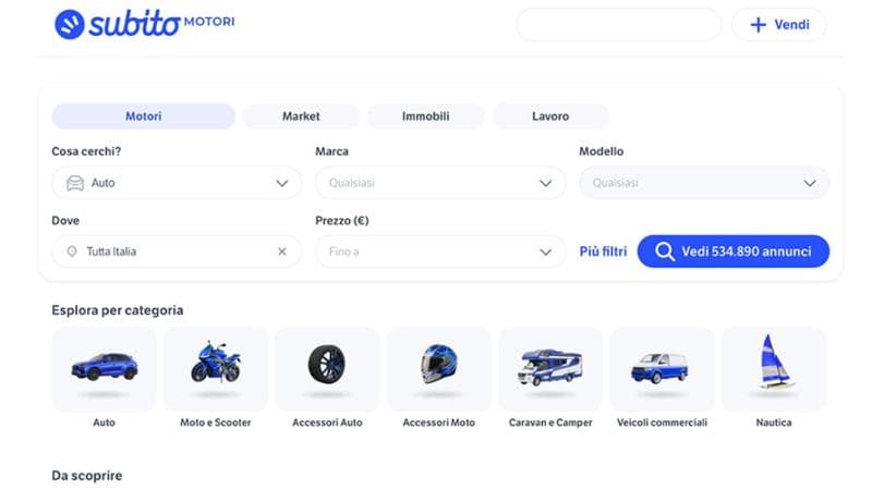 Nasce il nuovo Subito Motori: così si rinnova l’esperienza dedicata all’auto
