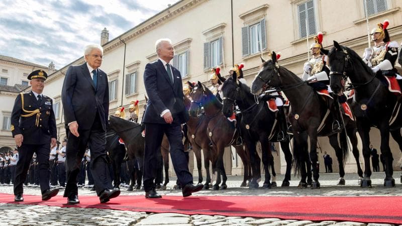 Roma, 6 ottobre: Sergio Mattarella con il presidente lituano Gitanas Nauseda al Quirinale