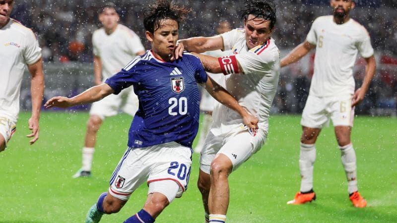 Kubo in azione con la maglia del Giappone