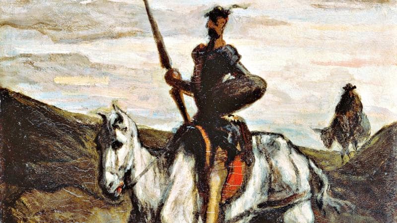 Honore Daumier, Don Quichotte in montagna, 1850 circa
