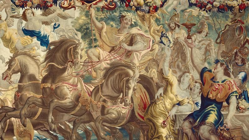 Il trionfo di Cesare, arazzo fiammingo di Gerard Peemans del 1680, su disegno di Justus van Egmont (Getty images)
