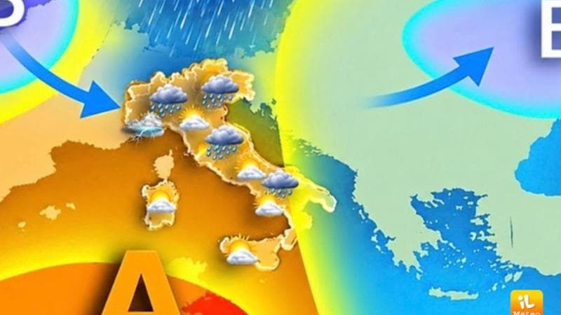 Previsioni meteo, cedimento dell’alta pressione: da domenica arrivano piogge e rovesci