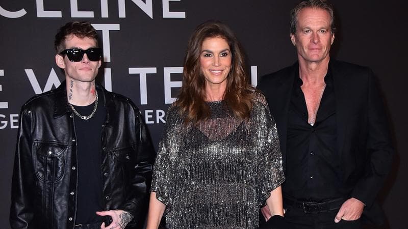 Da sinistra Presley Gerber, Cindy Crawford e Rande Gerber