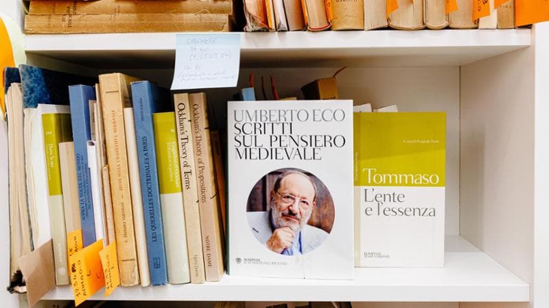 Inside Umberto Eco’s “Bookland”: in Bologna, dive into His 32,000 books, from Joyce to Spider-Man