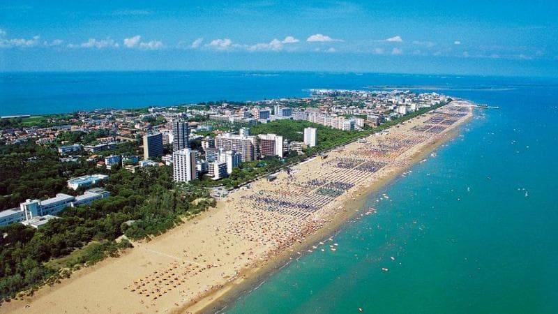 Aerial shot of the Lignano Sabbiadoro coast