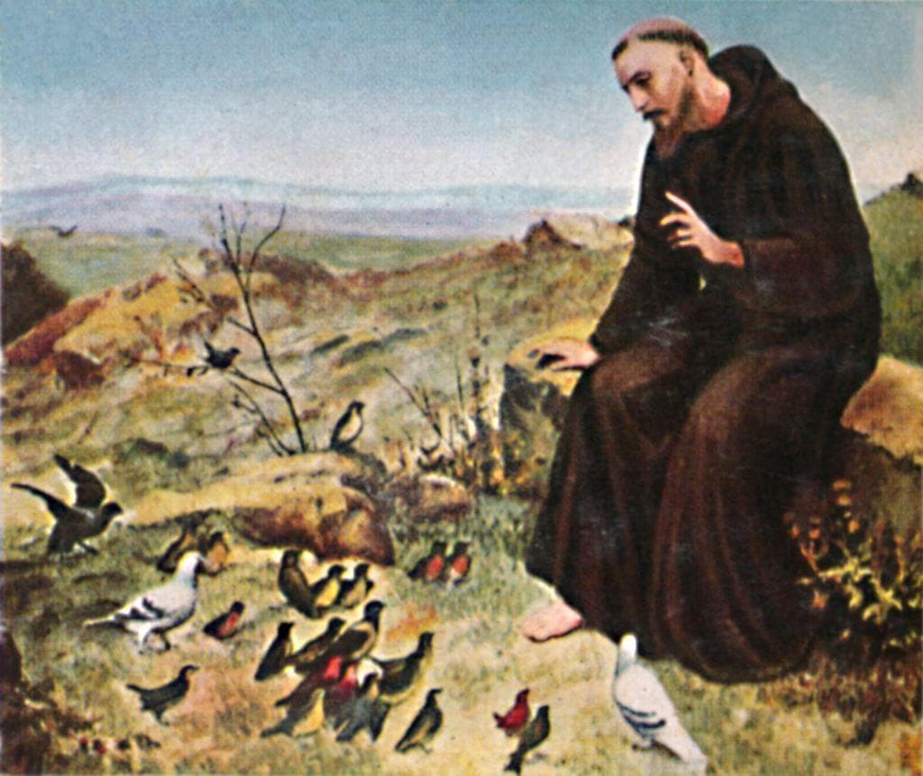 "St Francis with the birds", 1493. Artist Unknown