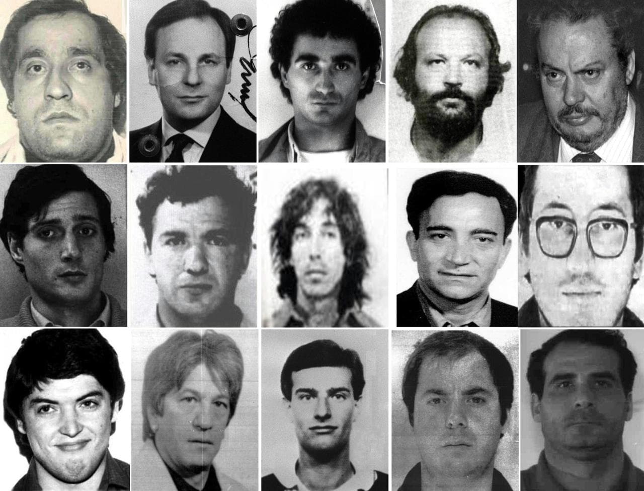 Mugshots of leading members of the Banda della Magliana crime gang