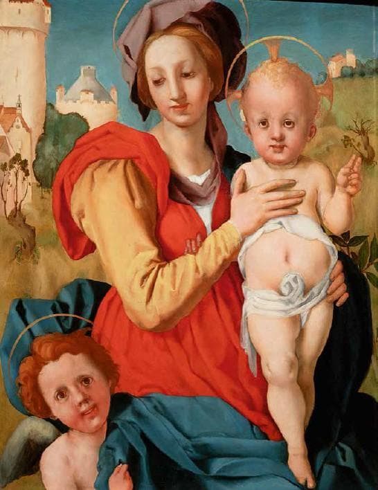 Pontormo (Jacopo da Pontormo), Madonna and Child with an Angel, 1523–1525. Courtesy of the Committee for the Galleria Corsini Foundation. Photo: @Claudio Giusti