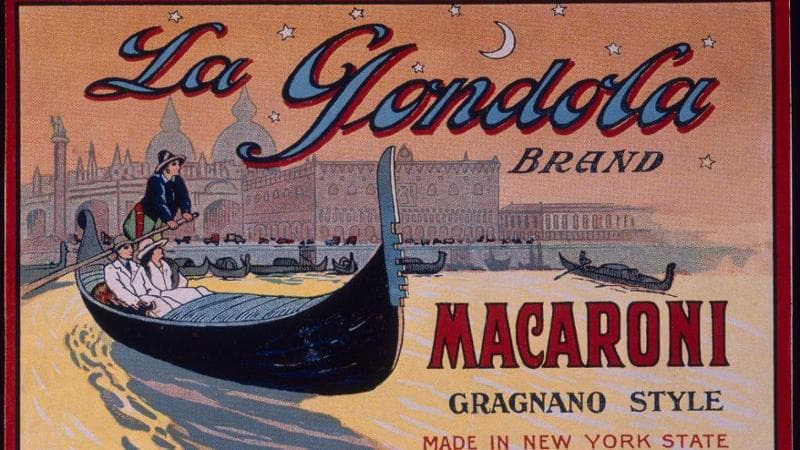 Advertisement for La Gondola Brand Macaroni circa 1920