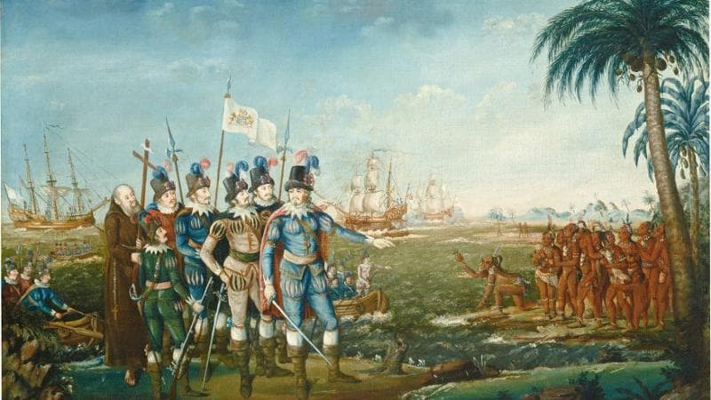 "First Landing of Christopher Columbus". Artist Frederick Kemmelmeyer (1800/1805)