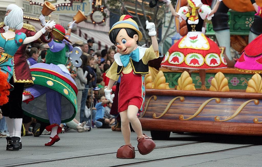 Pinocchio takes part in Walt Disney’s Parade of Dreams at Disneyland Park in Anaheim, California.