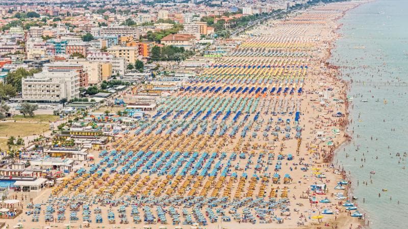 Aerial Photograph of the adriatic coastline at Rimini