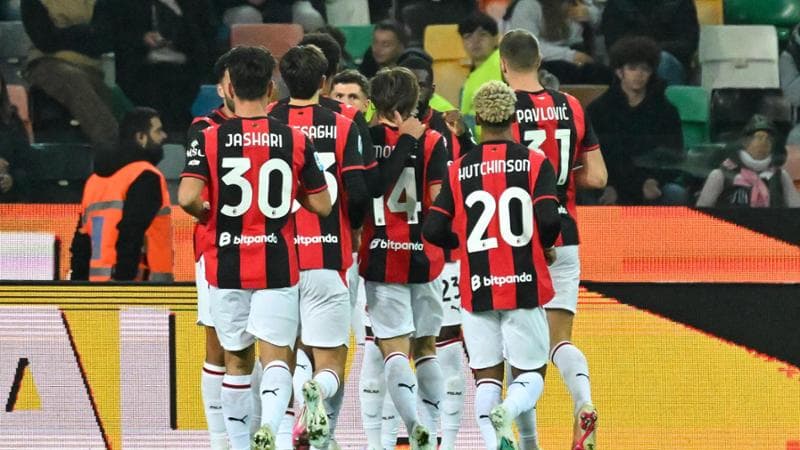 La festa dei giocatori del Milan