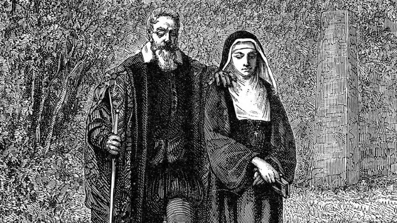 Galileo ad Arcetri con sua figlia Virginia. Incisione tratta da I martiri della scienza di Gaston Tissandier, 1882.&nbsp;Foto &copy; The Holbarn Archive.&nbsp;
