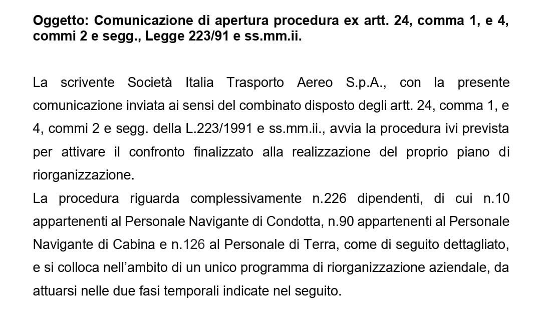 LA LETTERA DI ITA (ESTRATTO)