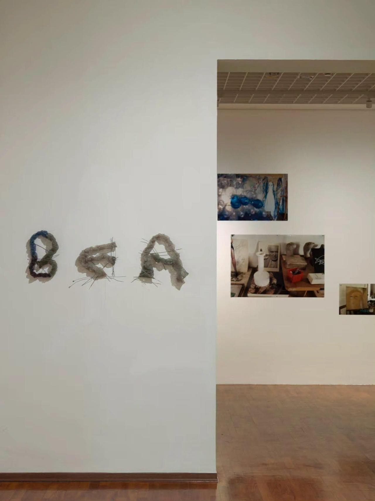 Works by Marisa Merz on display at the exhibition ‘Marisa Merz – La danza delle ore’