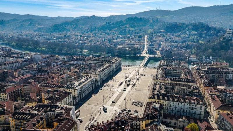 Piazza Vittorio Veneto, Turin, seen from above