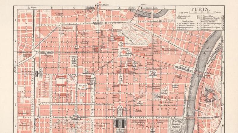 Map of Turin, 1897 (lithograph).