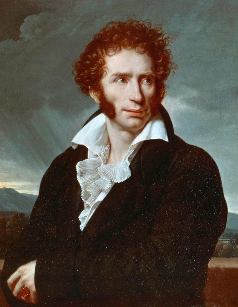 Portrait of Ugo Foscolo (Zante, 1778 - Turnham Green, 1827), Italian poet. Oil on canvas by Francois-Xavier Fabre, 1813.